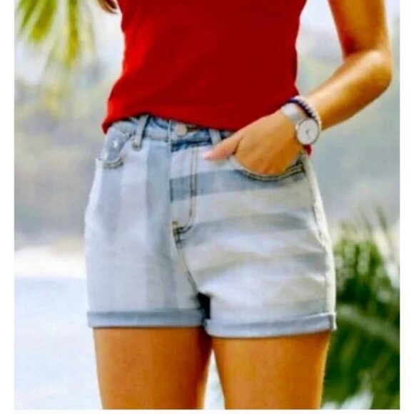 Women’s Boston Proper Stars & Stripes denim shorts size 4 patriotic flag (RN# 12 - Picture 1 of 9